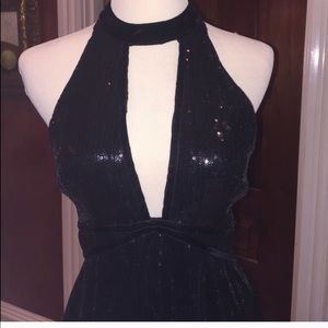 free people sequin black dress size 4